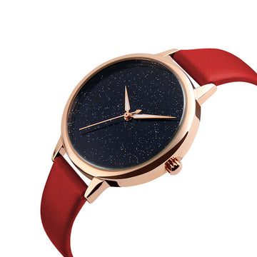 Women’s Solid Color Leather Quartz Watch
