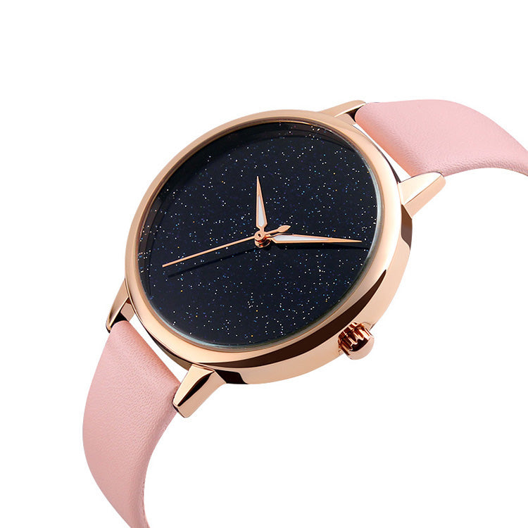 Women’s Solid Color Leather Quartz Watch